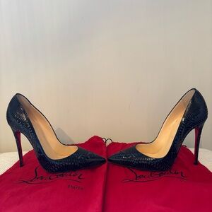 Christian Louboutin Black Patterned Heels